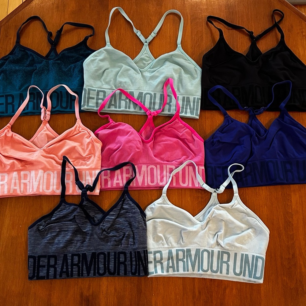 Bundle of 8 Under Armour Sports Bras with Racerback Design